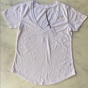Slub V neck tee